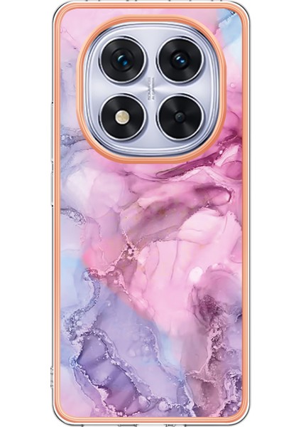 Xiaomi Poco X7 5g/xiaomi Redmi Not 14 Pro 5g Tpu Kılıf Mermer Desen 2.0mm Galvanik Telefon Arka Kapak-Gül (Yurt Dışından)