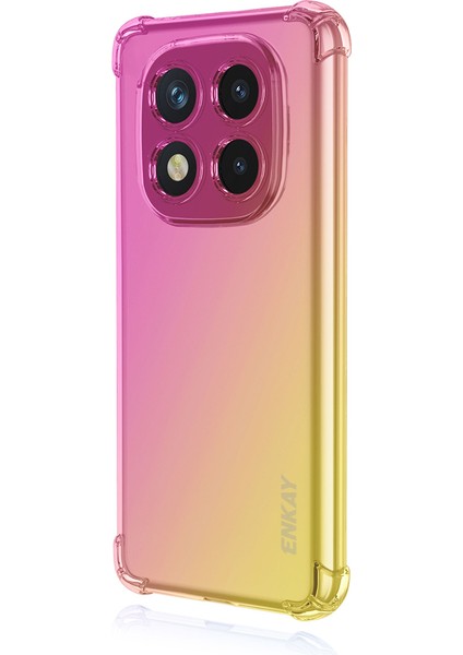 Xiaomi Redmi Note 14 Pro + 5g Kılıf Gradyan Serisi Kalınlaşmış Dört Köşe Anti-Drop Tpu Telefon Kapağı-Pembe/altın Için (Yurt Dışından)