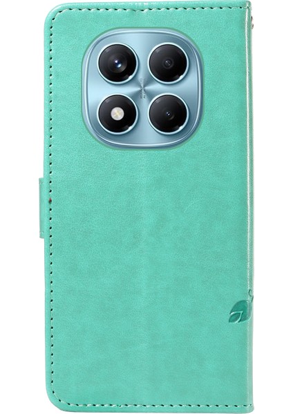 Xiaomi Redmi Note 14 Pro 4g Pu Çiçek Desenli Cüzdan Standlı Telefon Kapağı-Yeşil (Yurt Dışından)