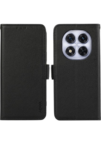 Xiaomi Redmi Için Not 14 Pro 5g/poco X7 5g Kılıf Litchi Doku Deri Rfıd Engelleme Telefon Kapağı-Balck (Yurt Dışından)