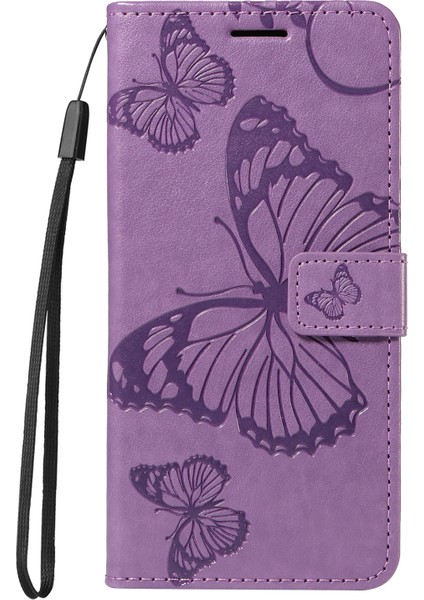 Xiaomi Redmi K80 Pro 5g/xiaomi Redmi K80 5g Çiçek Baskılı Deri Stand-Açık Mor Için (Yurt Dışından)