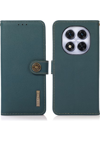 Xiaomi Redmi Note 14 Pro 5g/poco X7 5g Hakiki Inek Deri Telefon Kılıfı-Yeşil (Yurt Dışından)