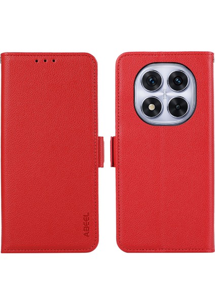 Xiaomi Redmi Için Not 14 Pro 5g/poco X7 5g Kılıf Litchi Doku Deri Rfıd Engelleme Telefon Kapağı-Kırmızı (Yurt Dışından)