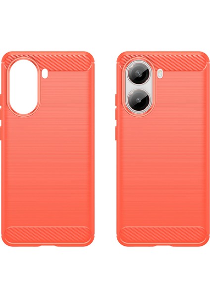 Xiaomi Redmi Turbo 4 5g Kılıf Koruyucu Karbon Fiber Doku Fırçalanmış-Kırmızı (Yurt Dışından) modelleri