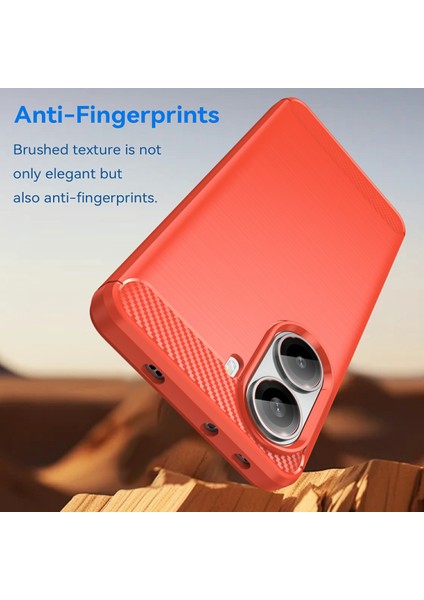 Xiaomi Redmi Turbo 4 5g Kılıf Koruyucu Karbon Fiber Doku Fırçalanmış-Kırmızı (Yurt Dışından) fırsatları