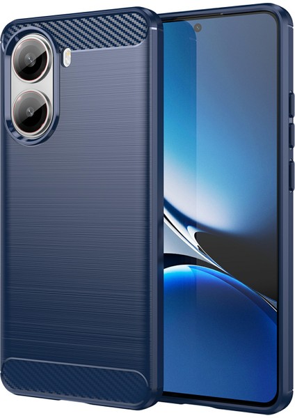 Xiaomi Redmi Turbo 4 5g Kılıf Koruyucu Karbon Fiber Doku Fırçalanmış-Mavi Için (Yurt Dışından)