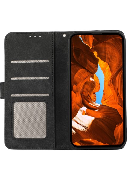 Xiaomi Redmi Için Not 14 5g Kılıf Renk Ekleme Deri Çevirme Rfıd Engelleme-Siyah (Yurt Dışından)