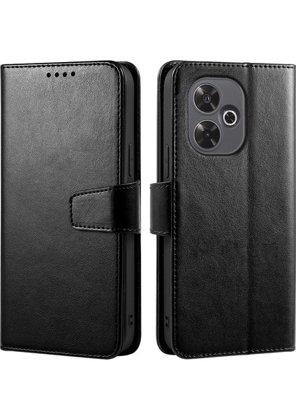 Xiaomi Redmi 13 5g Kılıf Standı Kart Tutucu Cüzdan Deri Telefon Kapağı-Siyah (Yurt Dışından)
