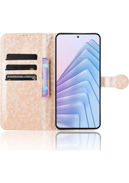 Xiaomi Redmi Note 14 4g (163.25X76.55X8.16MM) Nokta Desenli Baskı Pu Deri Telefon Kapağı-Gül Altın (Yurt Dışından) modelleri