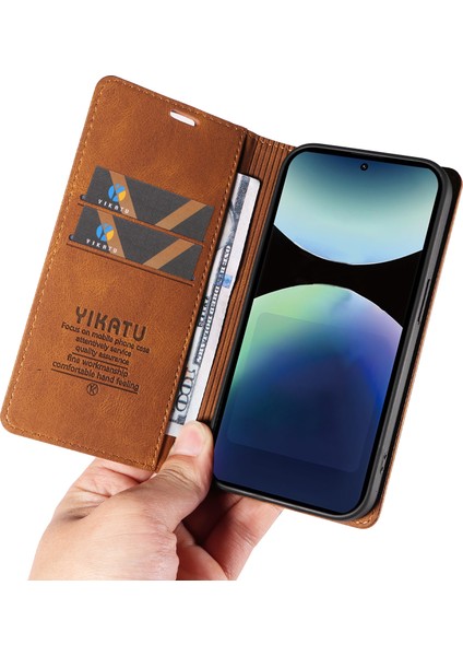 Xiaomi Redmi Note 14 Pro 4g Yıkatu YK-004 Cilt Dokunuşlu Cüzdan Telefon Kılıfları-Kahverengi (Yurt Dışından) indirimleri