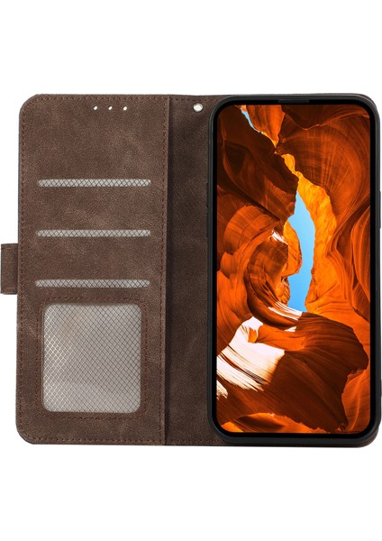 Xiaomi Redmi Note 14 5g Kılıf Renk Ekleme Deri Çevirme Rfıd Engelleme-Kahverengi (Yurt Dışından)