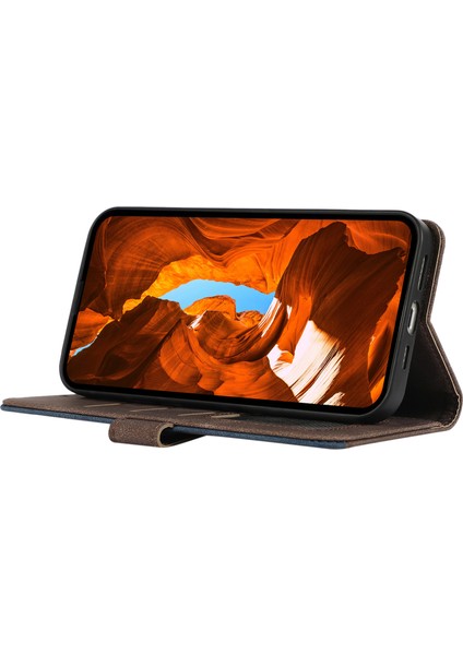 Xiaomi Redmi Note 14 5g Kılıf Renk Ekleme Deri Çevirme Rfıd Engelleme-Kahverengi (Yurt Dışından)