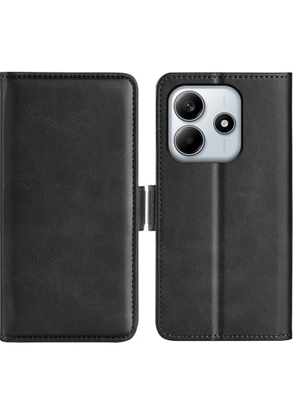 Xiaomi Redmi Note 14 4g (163.25X76.55X8.16MM) Buzağı Dokulu Deri Cüzdan Telefon Kapağı-Balck (Yurt Dışından)