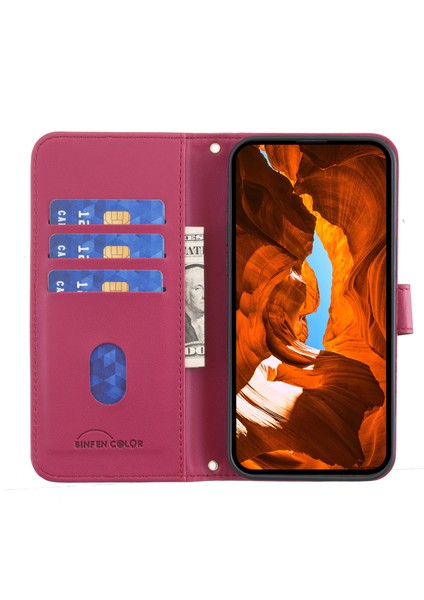 Xiaomi Redmi Note 14 4g (163.25X76.55X8.16MM) Cüzdan Kare Izgara Telefon Kapağı-Kırmızı (Yurt Dışından) fırsatları