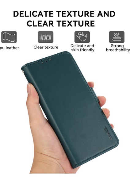 Xiaomi Redmi Note 14 Pro 5g/poco X7 5g Kılıf Deri, Rfıd Engelleme Cüzdanı-Yeşil (Yurt Dışından)