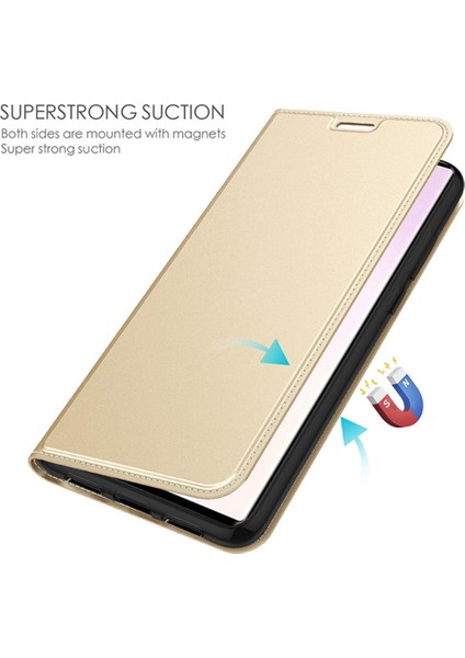 Xiaomi Redmi Note 14 Pro 5g Kılıf Pu Deri, Kart Tutucu Standı Manyetik Kapatma-Altın (Yurt Dışından)