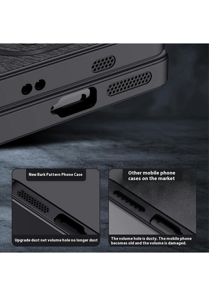 Xiaomi Redmi Note 14 5g Kılıf Ahşap Doku Pu Deri Kaplamalı Pc Tpu Telefon Kapağı-Mavi (Yurt Dışından)