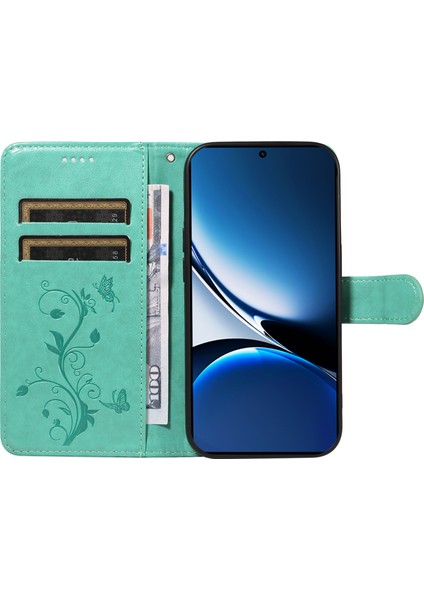 Xiaomi Redmi Turbo 4 5g Pu Çiçek Desenli Cüzdan Standlı Telefon Kapağı-Yeşil (Yurt Dışından) indirimleri