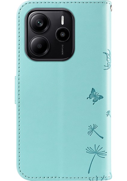 Xiaomi Redmi Note 14 4g (163.25X76.55X8.16MM) Deri Askılı Karahindiba Baskı Telefon Standı Kapağı-Yeşil (Yurt Dışından) fırsatları