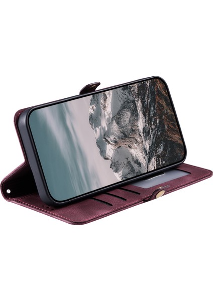 Xiaomi Redmi Note 14 4g (163.25X76.55X8.16MM) Deri Cilt Hissi Totem Baskılı-Şarap Kırmızısı Için (Yurt Dışından) modelleri