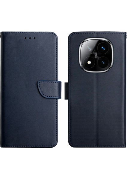 Xiaomi Redmi Note 14 Pro 4g Kılıf Hakiki Inek Derisi Nappa Doku-Mavi (Yurt Dışından)