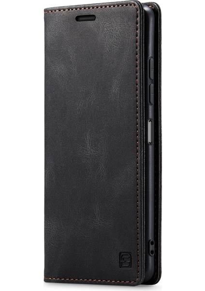 Xiaomi Redmi Için Not 12 4g Autspace A01 Rfıd Engelleme Kart Tutucu ile Deri Stand Kapağı-Siyah (Yurt Dışından)