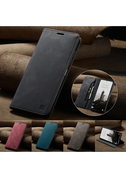 Xiaomi Redmi Için Not 12 4g Autspace A01 Rfıd Engelleme Kart Tutucu ile Deri Stand Kapağı-Siyah (Yurt Dışından)