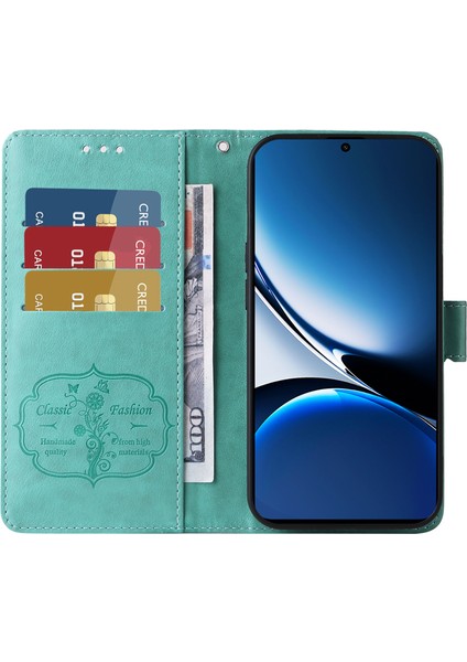 Xiaomi Redmi Için Turbo 4 5g/poco X7 Pro 5g Çiçek Baskı Cüzdan Standı Kapağı-Yeşil (Yurt Dışından) fiyatları