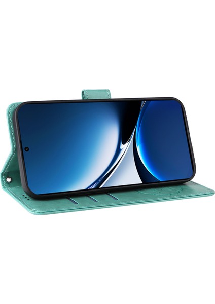 Xiaomi Redmi Için Turbo 4 5g/poco X7 Pro 5g Çiçek Baskı Cüzdan Standı Kapağı-Yeşil (Yurt Dışından) modelleri