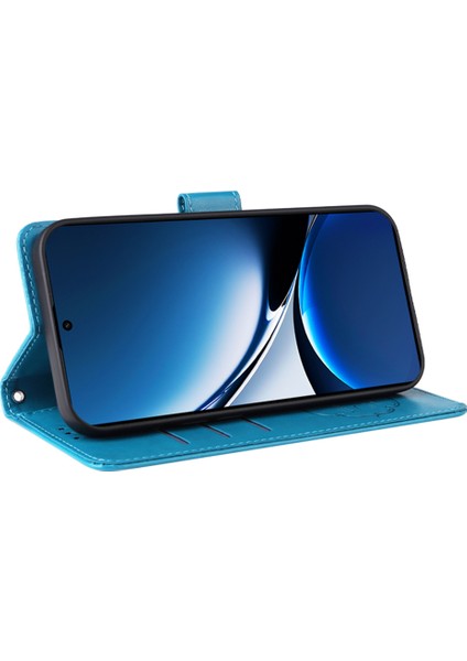 Xiaomi Redmi Için Turbo 4 5g/poco X7 Pro 5g Çiçek Baskı Cüzdan Standı Kapak-Mavi (Yurt Dışından) modelleri