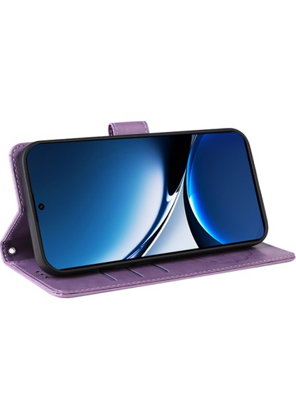 Xiaomi Redmi Için Turbo 4 5g/poco X7 Pro 5g Çiçek Baskı Cüzdan Standı Kapağı-Mor (Yurt Dışından) modelleri