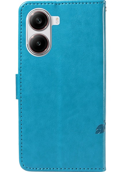 Xiaomi Redmi Turbo 4 5g Pu Çiçek Desenli Cüzdan Standlı Telefon Kapağı-Mavi (Yurt Dışından) modelleri