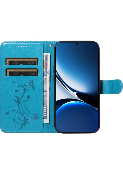 Xiaomi Redmi Turbo 4 5g Pu Çiçek Desenli Cüzdan Standlı Telefon Kapağı-Mavi (Yurt Dışından) fırsatları