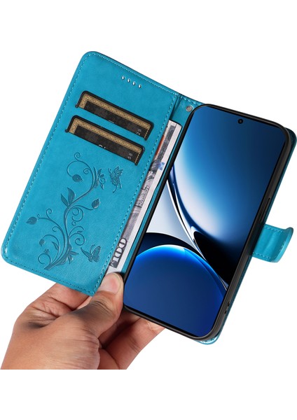 Xiaomi Redmi Turbo 4 5g Pu Çiçek Desenli Cüzdan Standlı Telefon Kapağı-Mavi (Yurt Dışından) indirimleri