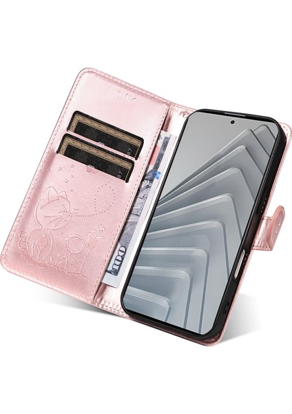 Xiaomi Redmi Note 14 4g (163.25X76.55X8.16MM) Deri Kedi Arı Desen Standı-Gül Altın (Yurt Dışından) indirimleri