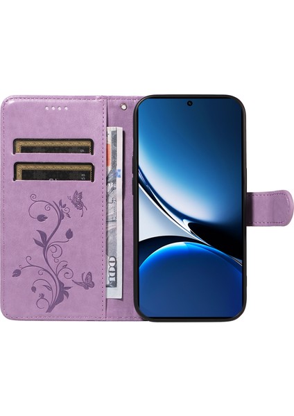 Xiaomi Redmi Turbo 4 5g Pu Çiçek Desenli Cüzdan Standlı Telefon Kapağı - Açık Mor (Yurt Dışından) fırsatları