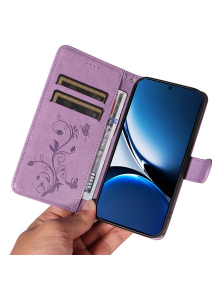 Xiaomi Redmi Turbo 4 5g Pu Çiçek Desenli Cüzdan Standlı Telefon Kapağı - Açık Mor (Yurt Dışından) indirimleri