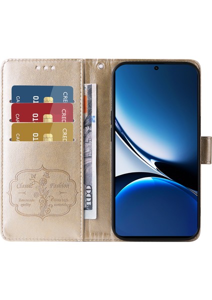 Xiaomi Redmi Için Turbo 4 5g/poco X7 Pro 5g Çiçek Baskı Cüzdan Standı Kapak-Altın (Yurt Dışından) fiyatları