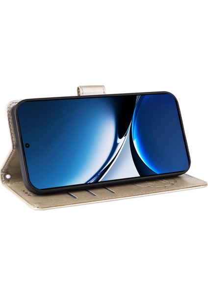 Xiaomi Redmi Için Turbo 4 5g/poco X7 Pro 5g Çiçek Baskı Cüzdan Standı Kapak-Altın (Yurt Dışından) modelleri