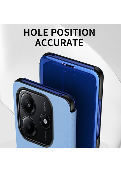 Xiaomi Redmi Için Not 14 5g Kılıf Görünüm Penceresi Standı Deri Flip Telefon Kapağı-Balck (Yurt Dışından)