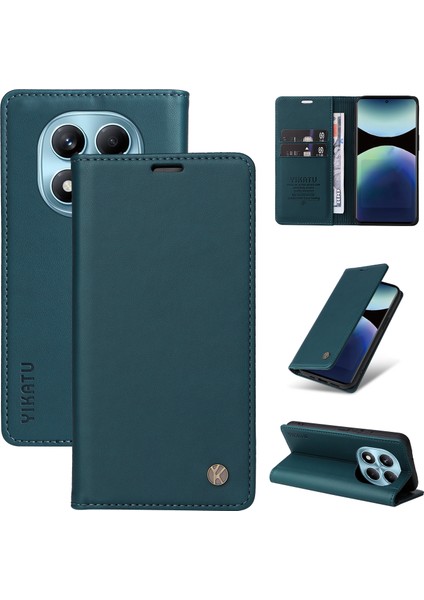 Xiaomi Redmi Note 14 Pro 4g Yıkatu YK-001 Standlı Pu Deri-Yeşil (Yurt Dışından)