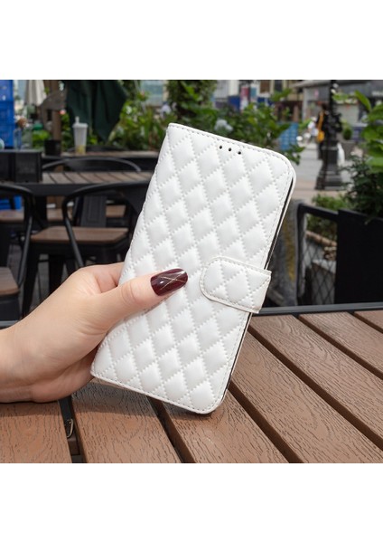 Xiaomi Redmi Note 14 4g (163.25X76.55X8.16MM) Kılıf Eşkenar Dörtgen Telefon Standı-Beyaz (Yurt Dışından) fırsatları