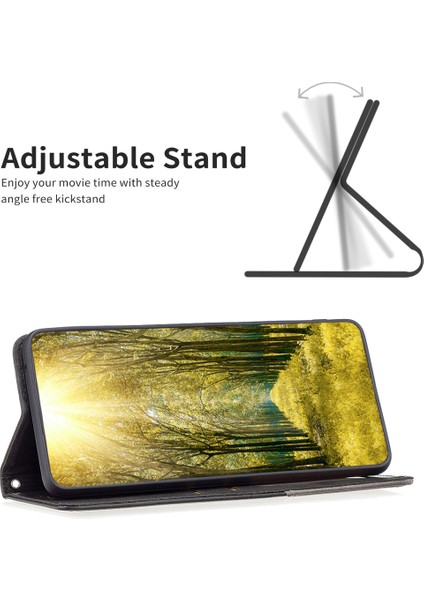 Xiaomi Redmi Için Not 14 Pro 4g Kılıf Kart Yuvaları Geometri Künye Deri Telefon Kapağı-Balck (Yurt Dışından)