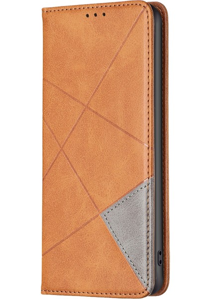 Xiaomi Redmi Note 14 Pro 4g Kılıf Kart Yuvaları Geometri Künye Deri Telefon Kapağı-Sarı Için (Yurt Dışından) indirimleri