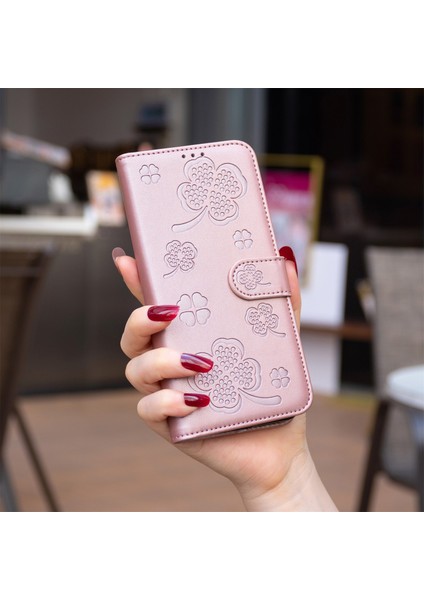Xiaomi Redmi Note 14 Pro 4g Kılıf Yonca Desenli Cüzdan Standı Görünümlü Deri Telefon Kapağı-Pembe (Yurt Dışından) indirimleri