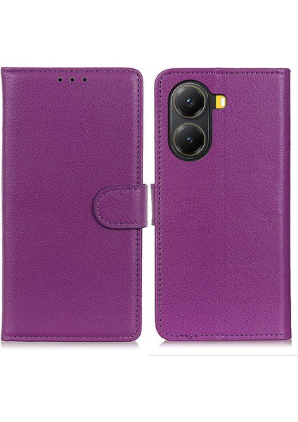 Xiaomi Poco X7 Pro 5g/redmi Turbo 4 5g Pu Deri Litchi Doku-Mor Için (Yurt Dışından)