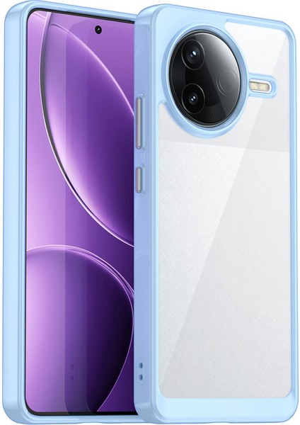 Xiaomi Redmi K80 5g Kılıf Tpu+Akrilik Koruyucu Şeffaf Telefon Kapağı-Mavi (Yurt Dışından)