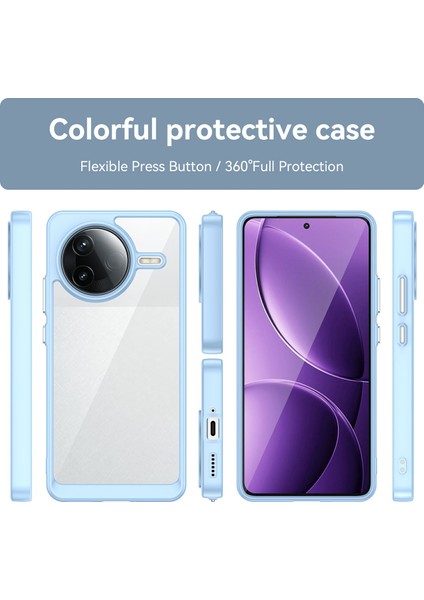 Xiaomi Redmi K80 5g Kılıf Tpu+Akrilik Koruyucu Şeffaf Telefon Kapağı-Mavi (Yurt Dışından) fiyatları