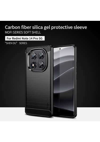 Xiaomi Redmi Note 14 Pro 5g Arka Kapak Mofı Fırçalanmış Doku Karbon Fiber Yumuşak Tpu Kılıf-Kırmızı (Yurt Dışından) fiyatları