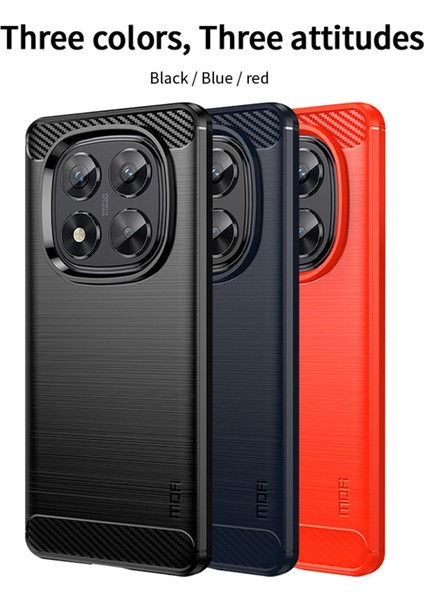 Xiaomi Redmi Note 14 Pro 5g Arka Kapak Mofı Fırçalanmış Doku Karbon Fiber Yumuşak Tpu Kılıf-Kırmızı (Yurt Dışından) modelleri